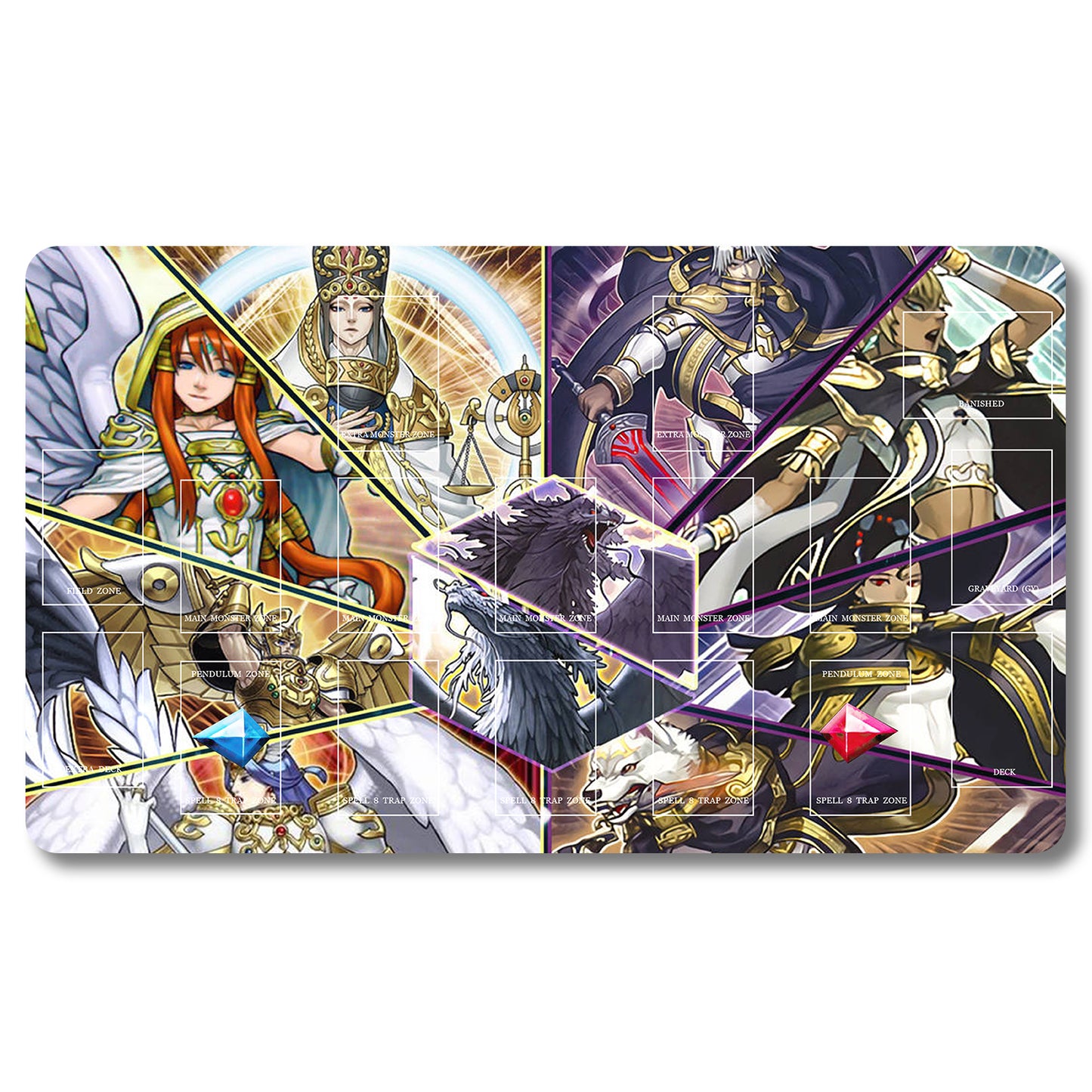 Brettspiel-Peripheriegerät – 279653 – Yugioh Spielmatte, Größe 59,9 x 34,9 cm. Spielmatten, kompatibel mit TCG, OCG, CCG, Sammelkartenspiel