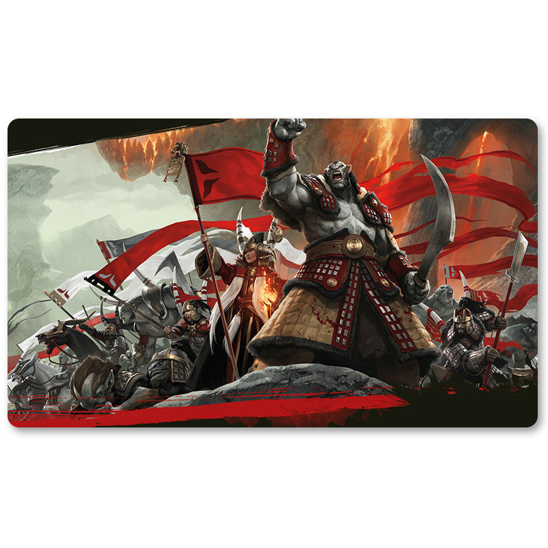Board Game Peripheral- Khans of Tarkir -MTG Playmat Size 23.6X13.7in Play mats Compatible for TCG RPG CCG Trading Card Game