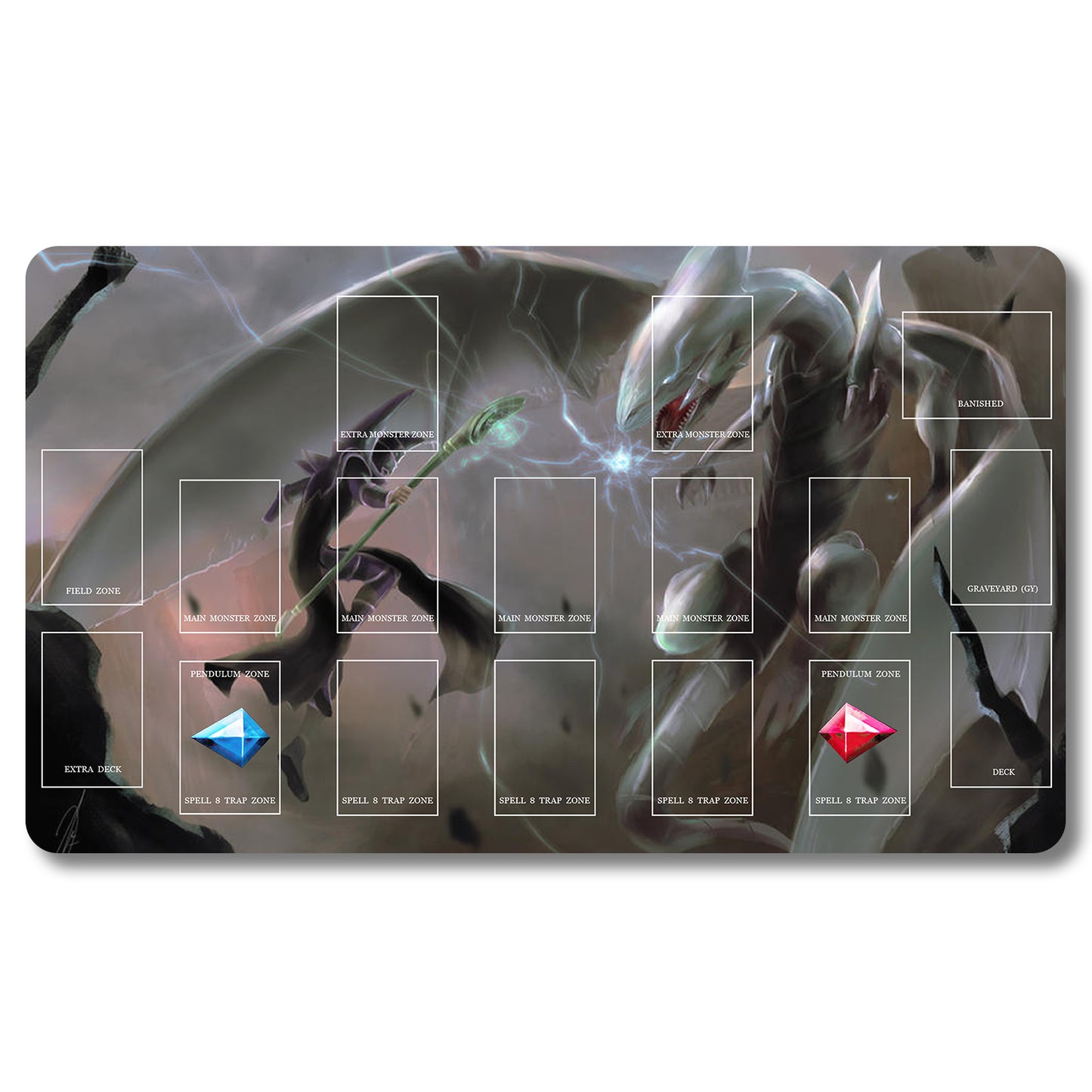 Brettspiel-Peripheriegerät – 126548 – Yugioh-Spielmatte, Größe 59,9 x 34,9 cm. Spielmatten, kompatibel mit TCG, OCG, CCG, Sammelkartenspiel