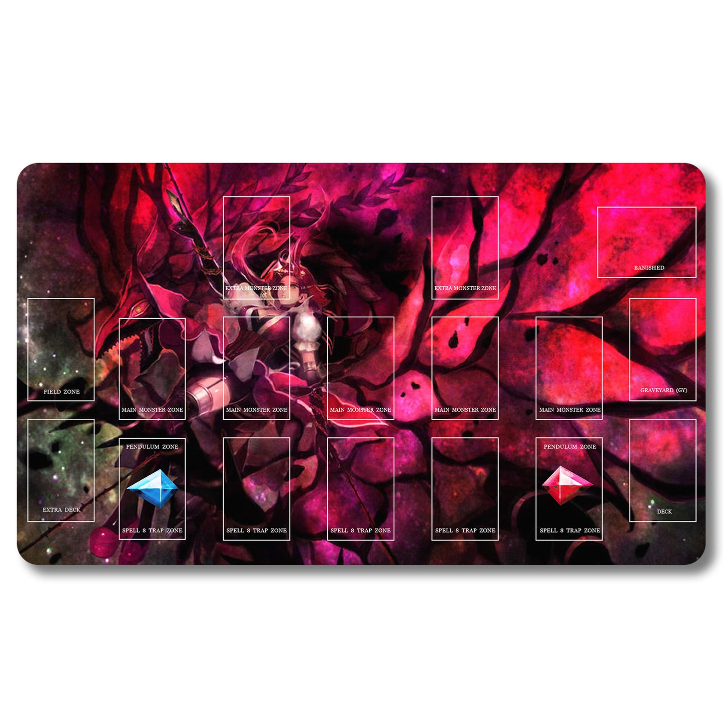 Brettspiel-Peripheriegerät – 434656 – Yugioh-Spielmatte, Größe 59,9 x 34,9 cm. Spielmatten, kompatibel mit TCG, OCG, CCG, Sammelkartenspiel