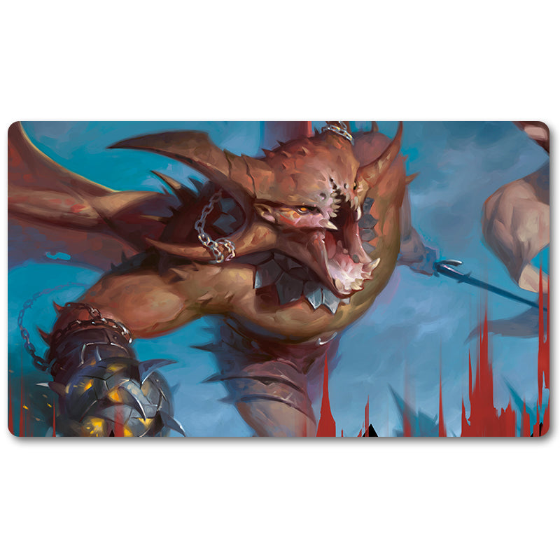 Board Game Peripheral- SPAWN OF MAYHEM -MTG Playmat Size 23.6X13.7in Play mats Compatible for TCG RPG CCG Trading Card Game