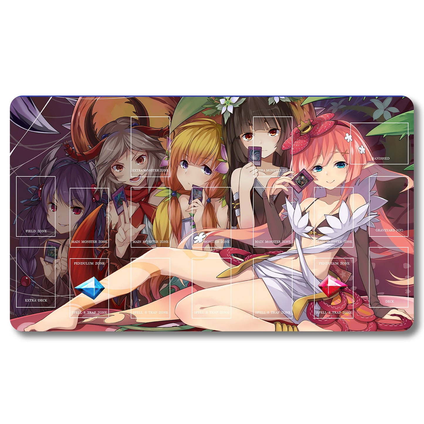 Brettspiel-Peripheriegerät – 899822 – Yugioh-Spielmatte, Größe 59,9 x 34,9 cm. Spielmatten, kompatibel mit TCG, OCG, CCG, Sammelkartenspiel