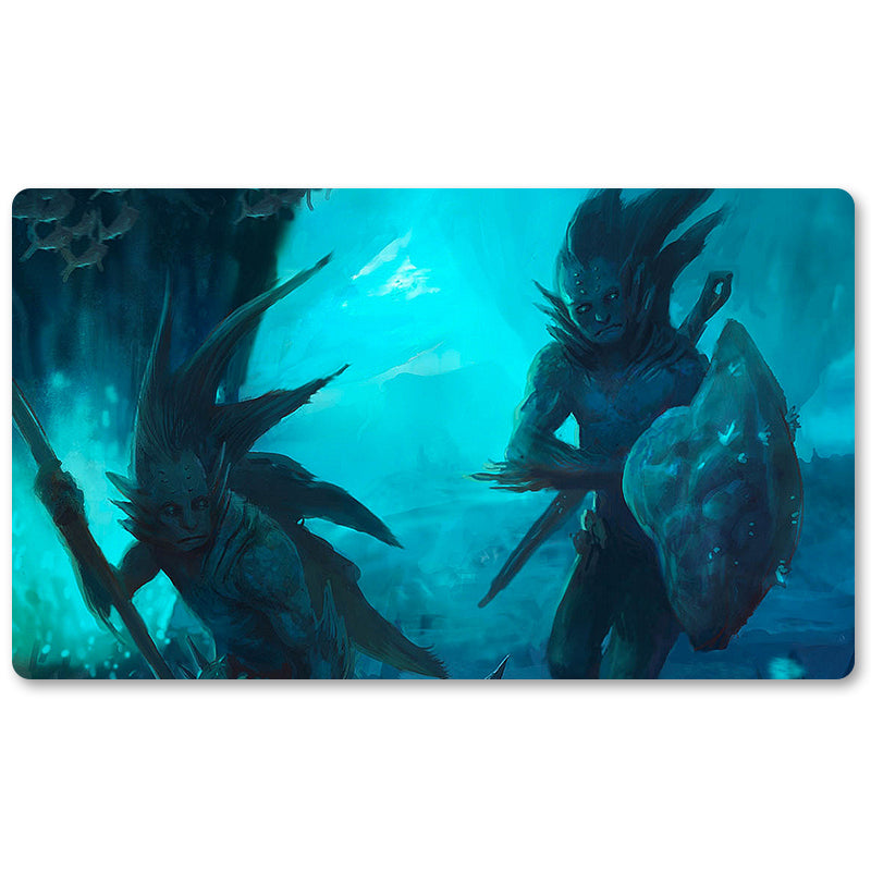 Brettspiel-Peripherie – Sejiri-Merfolk-MTG Spielmatte, Größe 23,6 x 13,7 Zoll, Spielmatten, kompatibel mit TCG RPG CCG Sammelkartenspiel