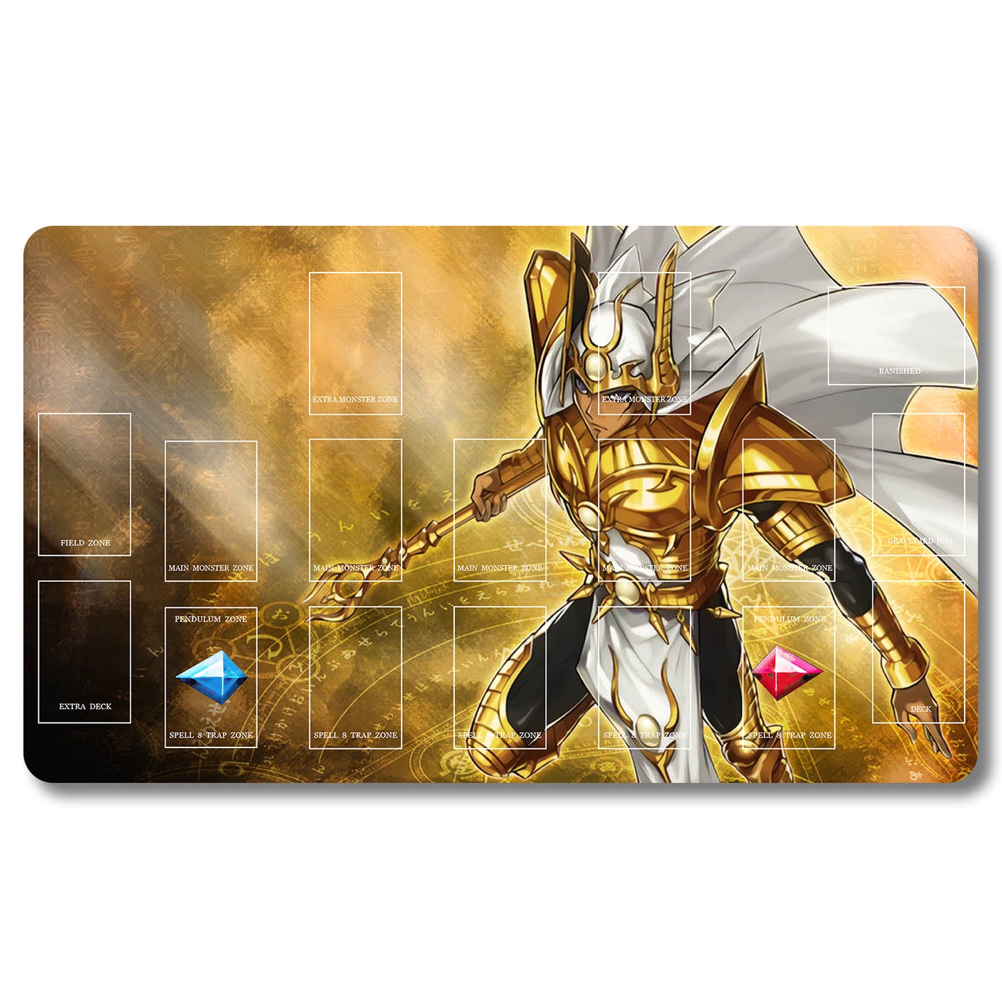 Brettspiel-Peripheriegerät – 389653 – Yugioh-Spielmatte, Größe 59,9 x 34,9 cm. Spielmatten, kompatibel mit TCG, OCG, CCG, Sammelkartenspiel