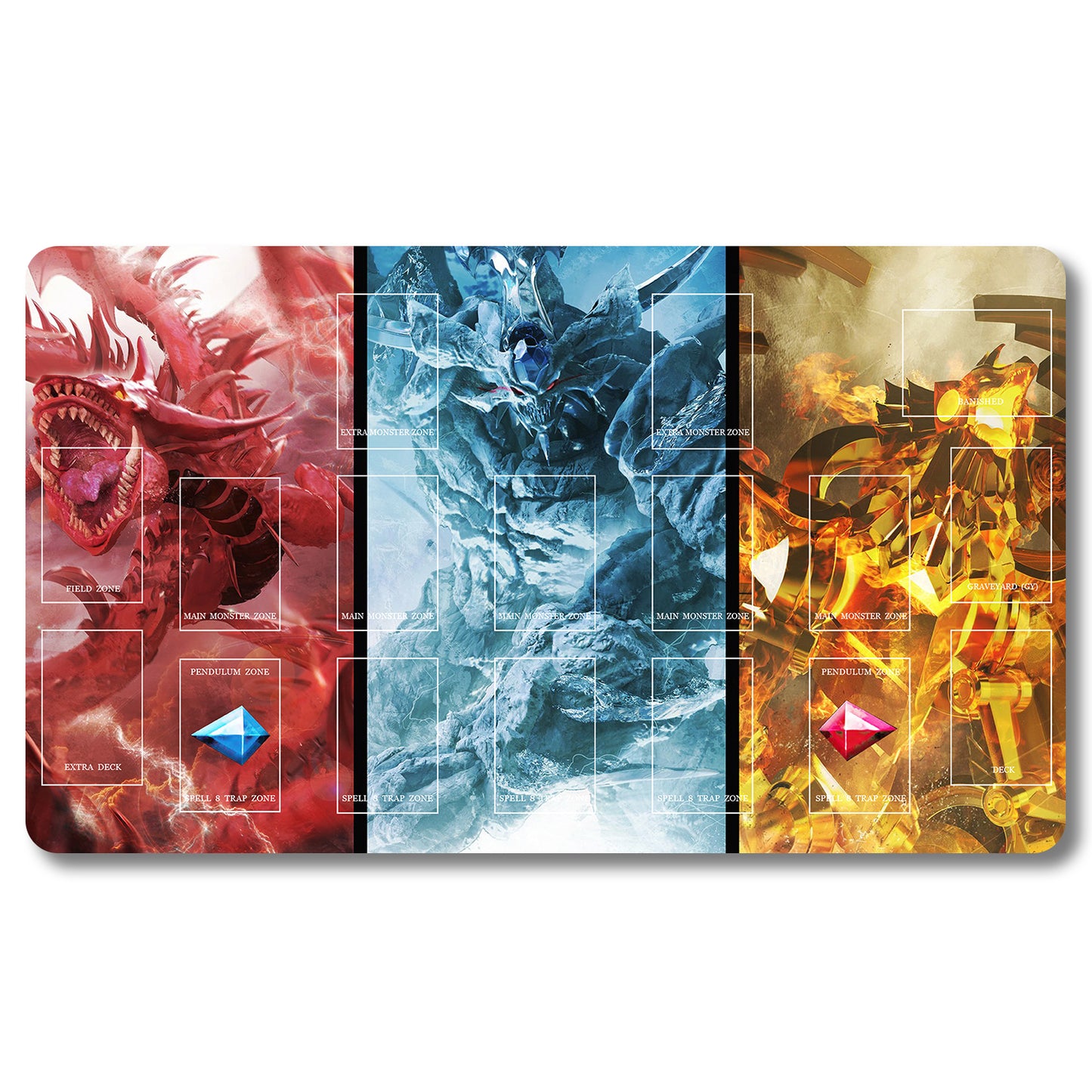 Brettspiel-Peripheriegerät – 1jdxpw – Yugioh-Spielmatte, Größe 59,9 x 34,9 cm, Spielmatten, kompatibel mit TCG, OCG, CCG, Sammelkartenspiel