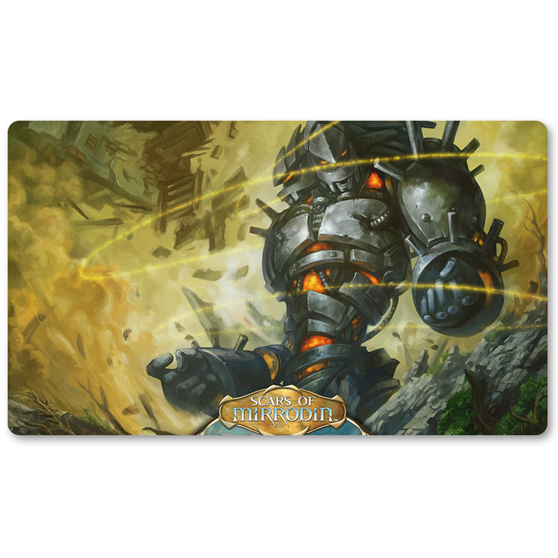 Tabulludo Ekstercentra - Darksteel Sentinel -MTG Playmat Grandeco 23.6X13.7in Ludaj matoj Kongruaj por TCG RPG CCG Komerckartludo