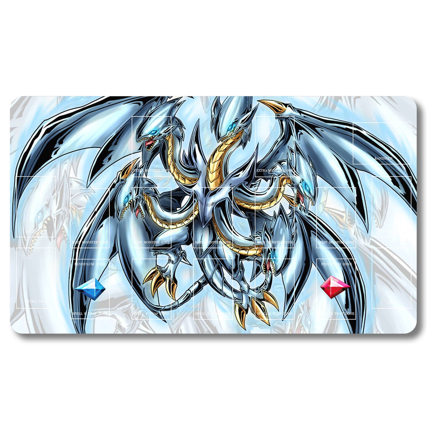 Brettspiel-Peripheriegerät – 229653 – Yugioh Spielmatte, Größe 59,9 x 34,9 cm. Spielmatten, kompatibel mit TCG, OCG, CCG, Sammelkartenspiel