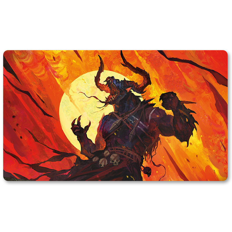 Peripheriegerät für Brettspiele – MORAUG, FURY OF AKOUM – MTG-Spielmattengröße 23,6 x 13,7 Zoll. Spielmatten, kompatibel mit TCG RPG CCG Trading Card Game
