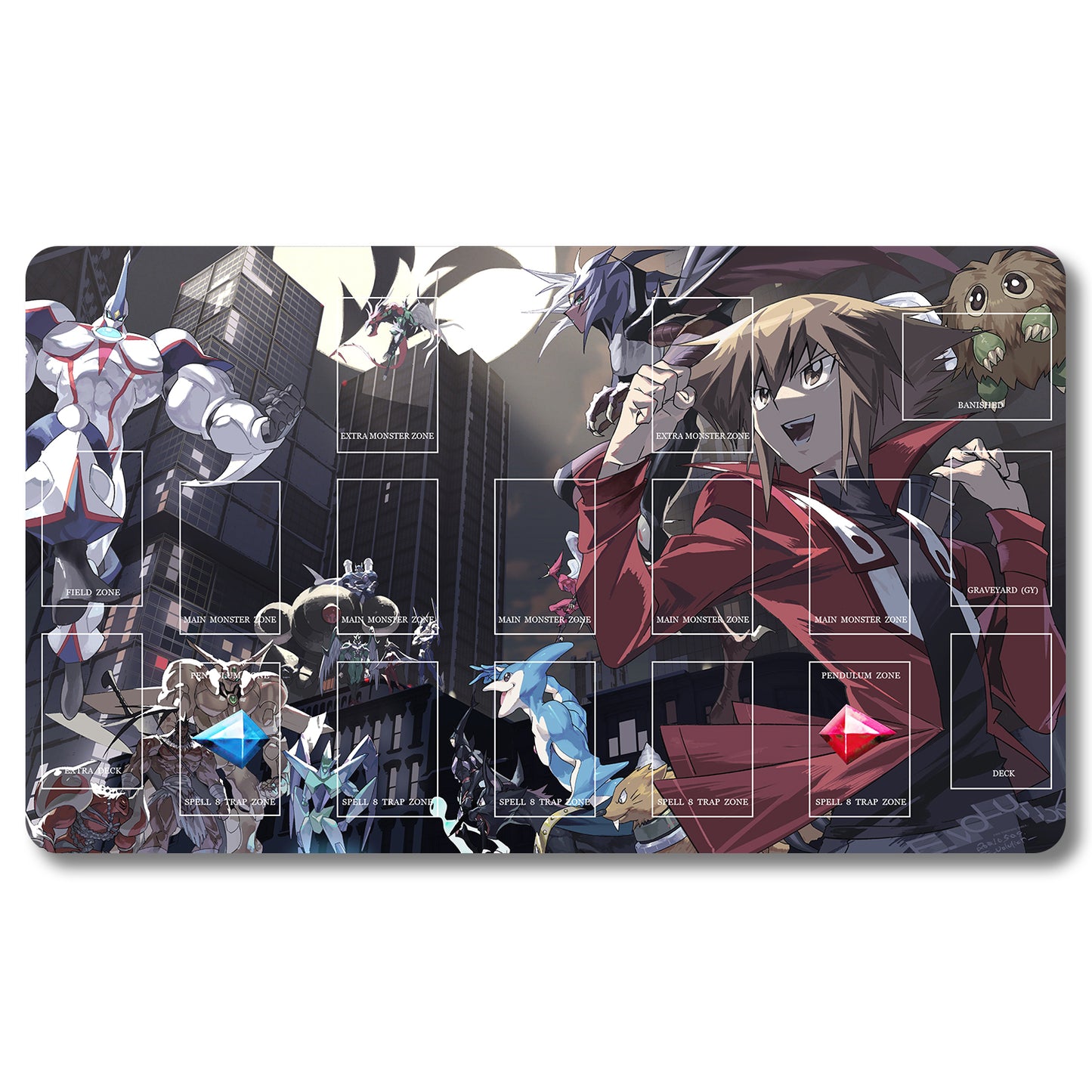 Brettspiel-Peripheriegerät – 167953 – Yugioh-Spielmatte, Größe 59,9 x 34,9 cm. Spielmatten, kompatibel mit TCG, OCG, CCG, Sammelkartenspiel