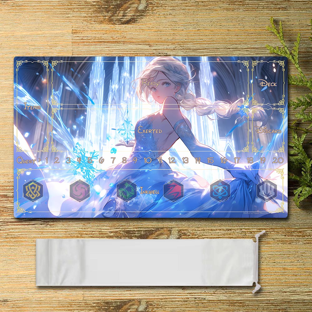 Board Game  Elsa Lorcana Playmat- DIS2 - Size 23.6X13.7in Play mats Compatible for TCG RPG CCG Mouse Pad Desk Mats