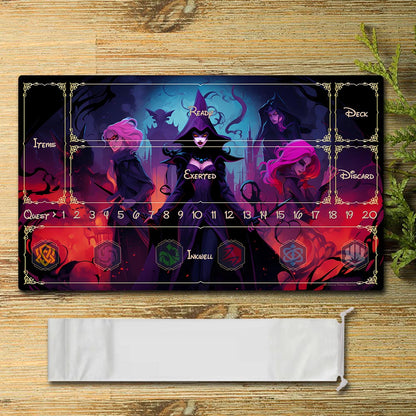 Disney Maleficent Lorcana Playmat- DIS8 -  Size 23.6X13.7in Play mats Compatible for TCG RPG CCG Mouse Pad Desk Mats