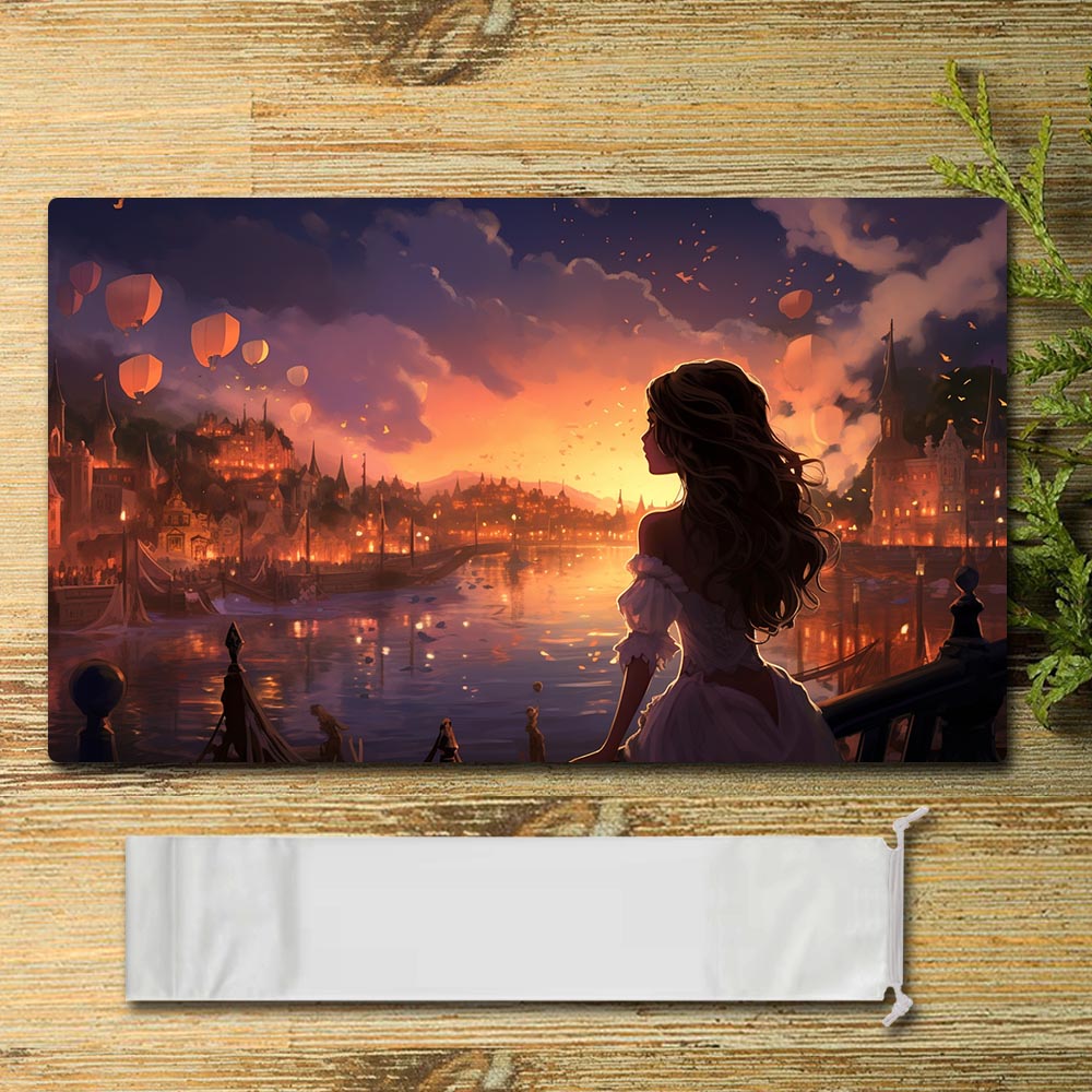 Board Game Peripheral - Thoughts at sunset  - Lorcana Playmat Size 23.6X13.7in Play mats Compatible for TCG RPG CCG Mouse Pad Desk Mats