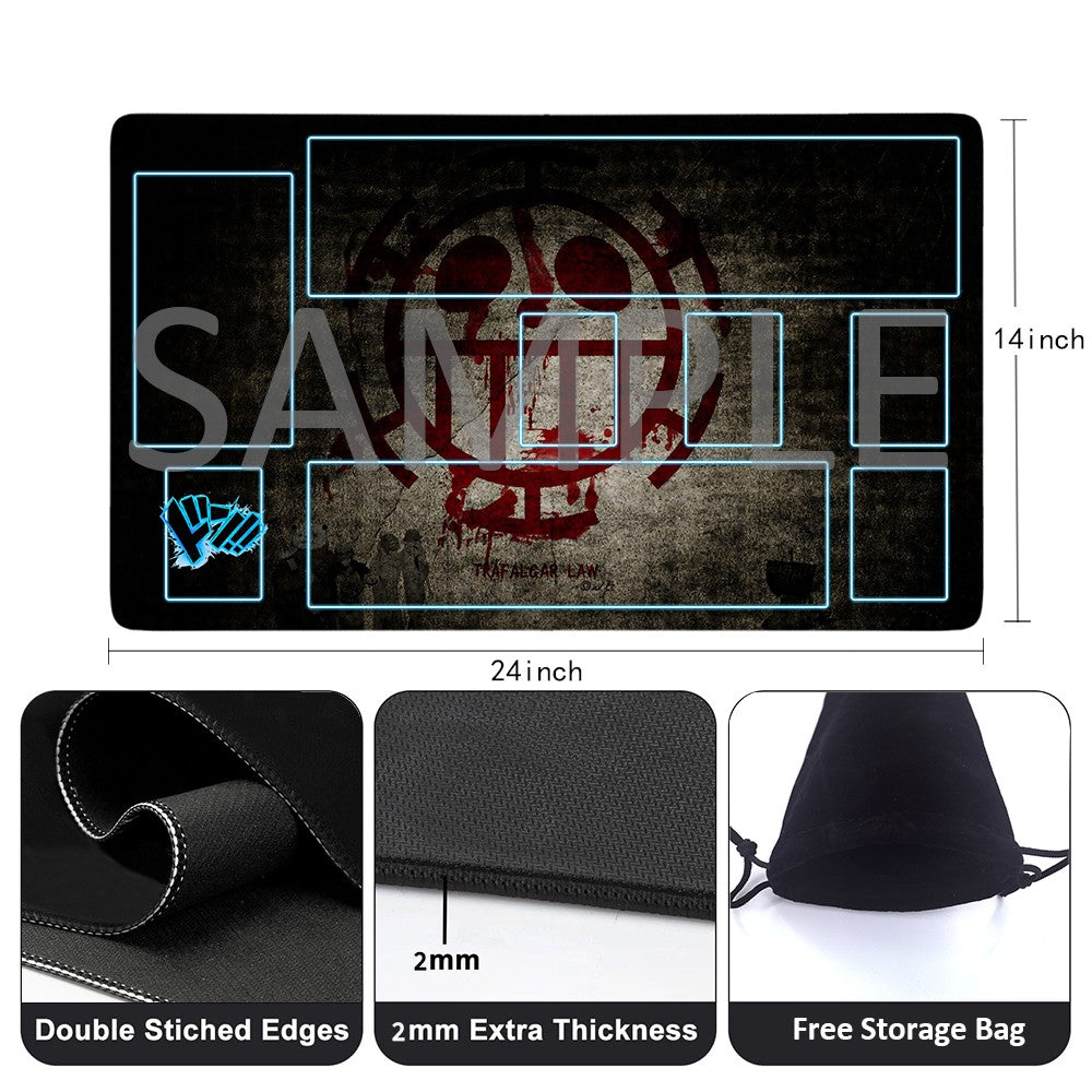 Heart Pirates One Piece Playmat + Free Storage Bag Non-Slip Rubber 24x14 in +122HZWzone (55)