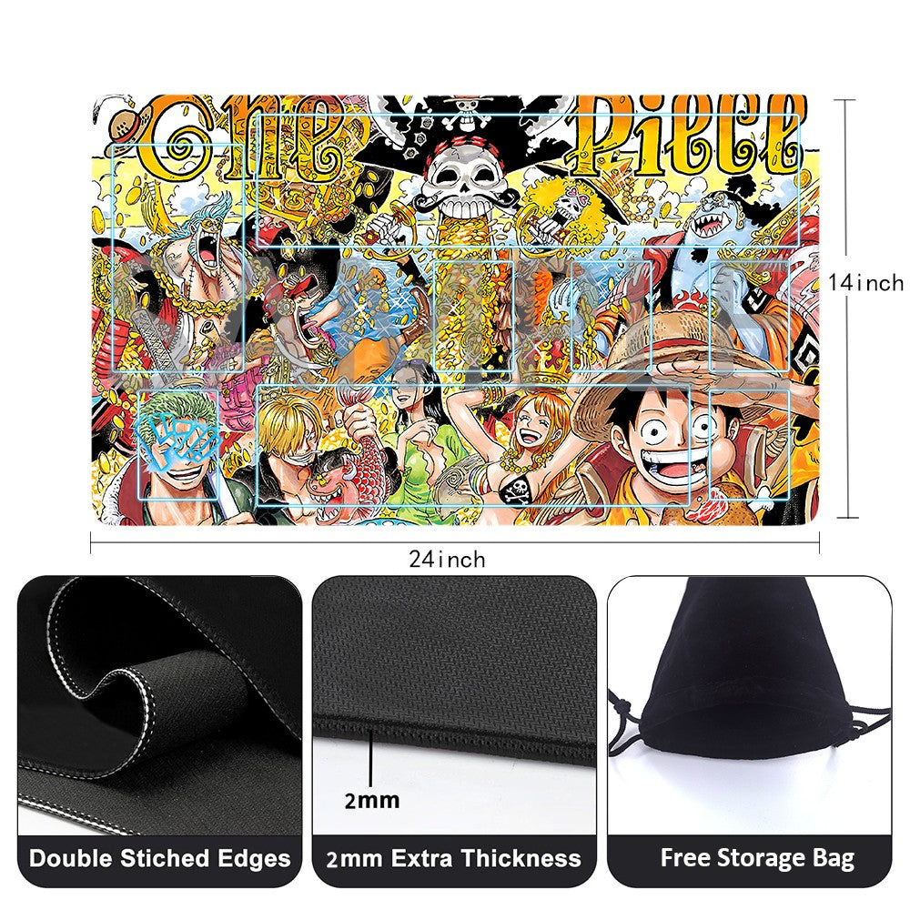 Laftudel One Piece Playmat + Free Storage Bag Non-Slip Rubber 24x14 in +122HZWzone (44)