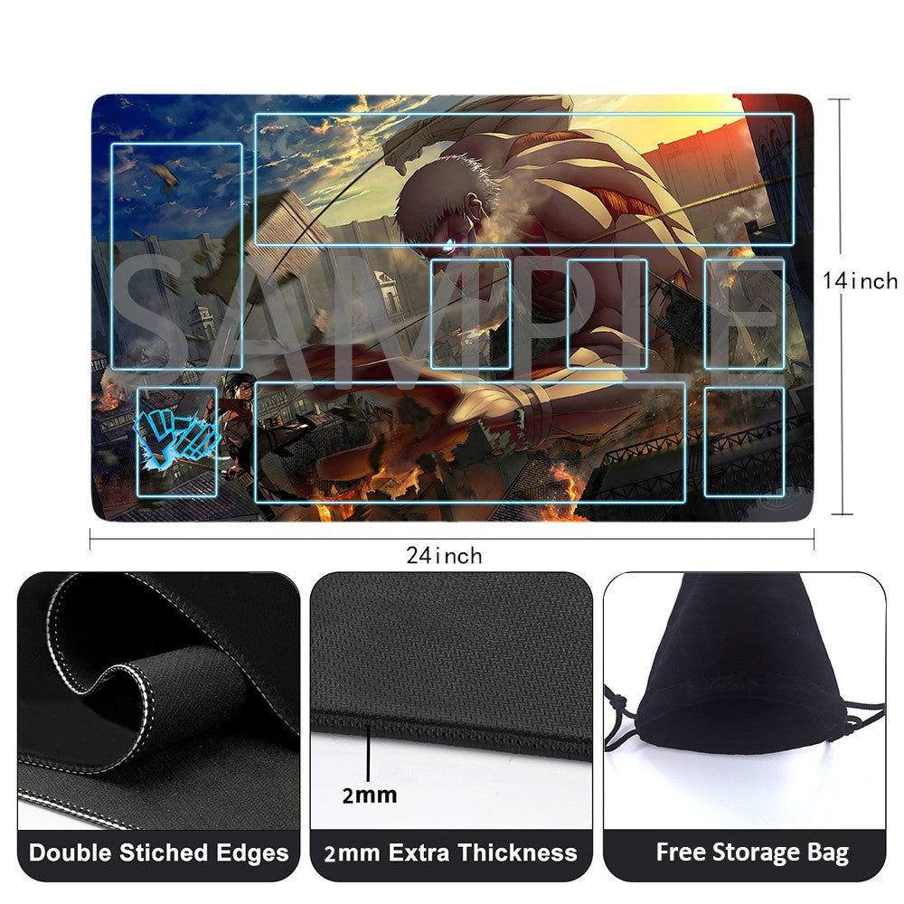 Armored Titan One Piece Playmat + Free Storage Bag Non-Slip Rubber 24x14 in +122HZWzone (3)