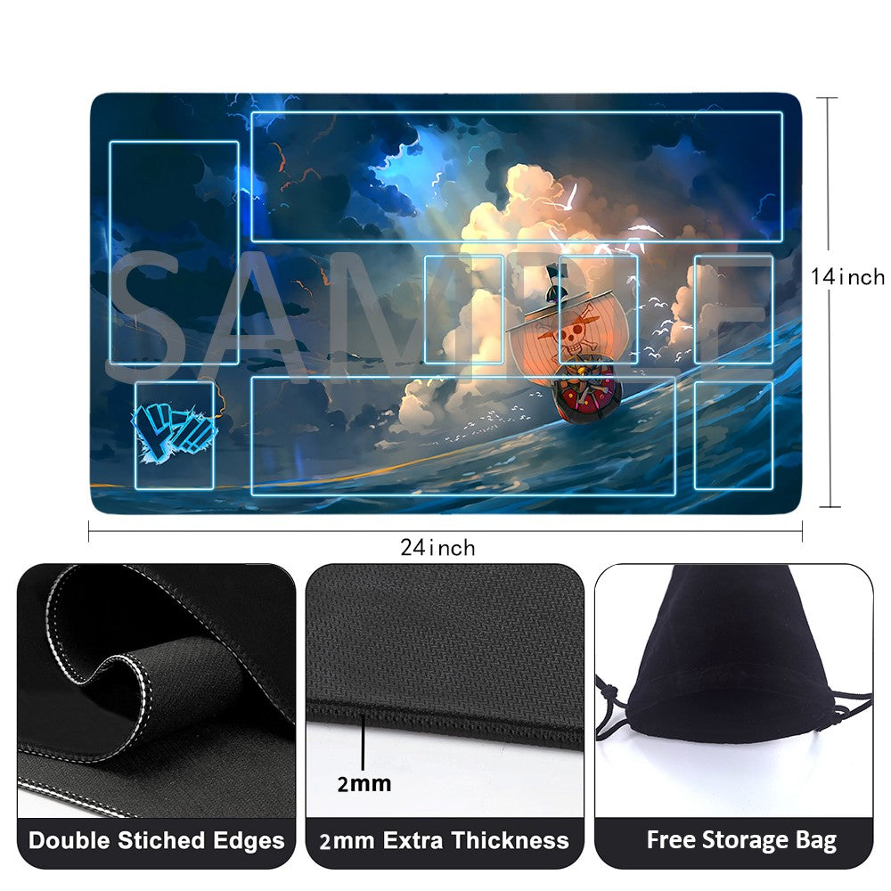 Thousand Sunny One Piece Playmat + Free Storage Bag Non-Slip Rubber 24x14 in +122HZWzone (93)