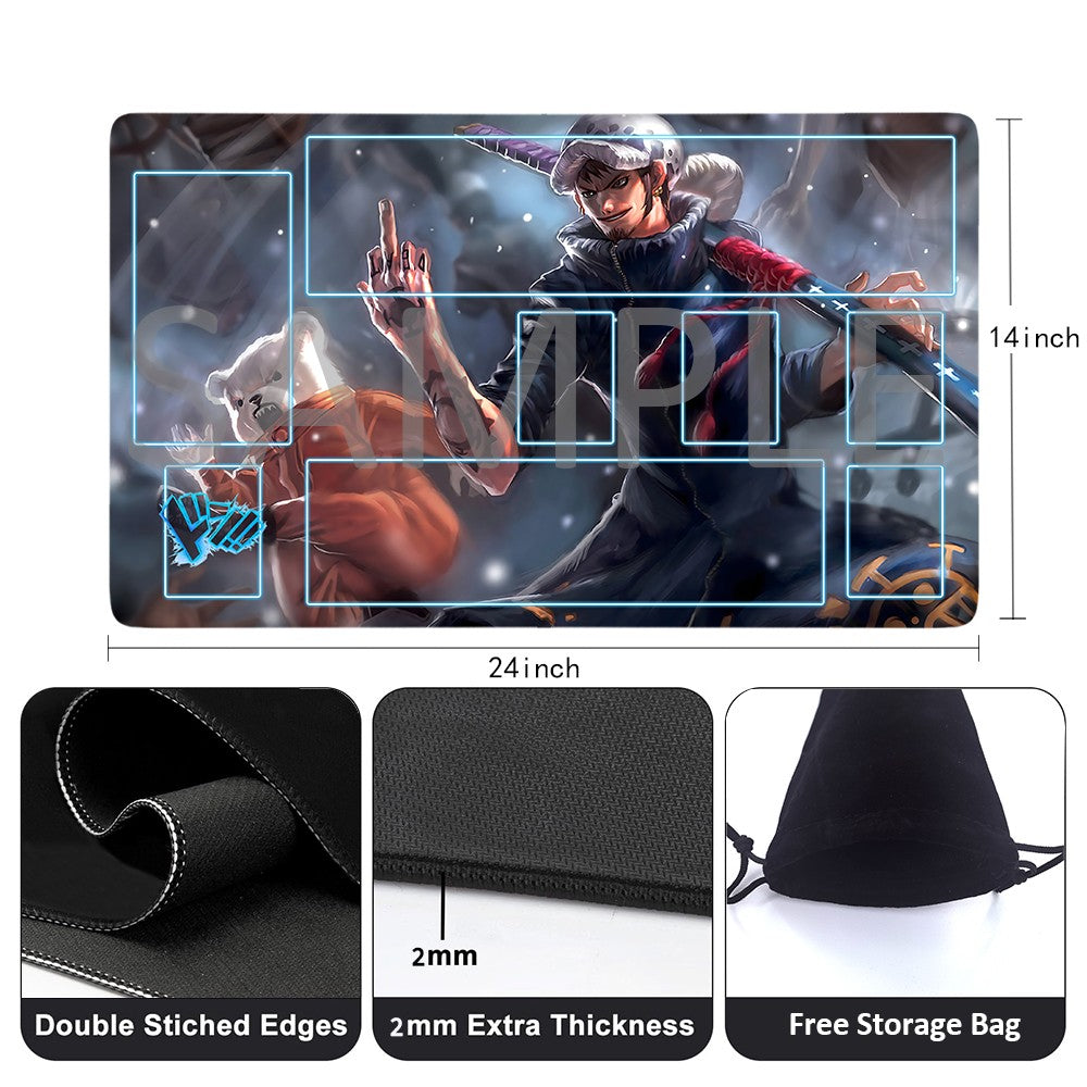 Heart Pirates One Piece Playmat + Free Storage Bag Non-Slip Rubber 24x14 in +122HZWzone (16)