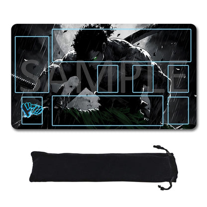 Roronoa Zoro One Piece Playmat + Free Storage Bag Non-Slip Rubber 24x14 in +122HZWzone (53)