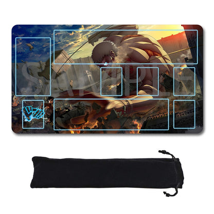 Armored Titan One Piece Playmat + Free Storage Bag Non-Slip Rubber 24x14 in +122HZWzone (3)