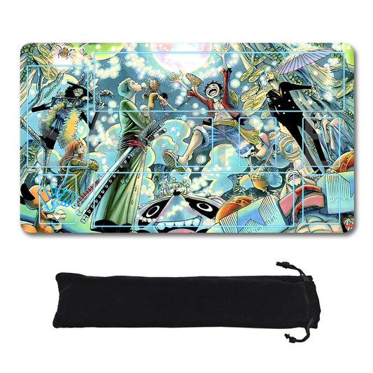 Straw Hat Pirates One Piece Playmat + Free Storage Bag Non-Slip Rubber 24x14 in +122HZWzone (43)