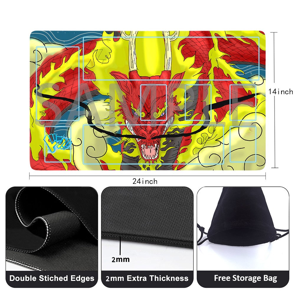 Kaido of the Beasts One Piece Playmat + Free Storage Bag Non-Slip Rubber 24x14 in +122HZWzone (45)