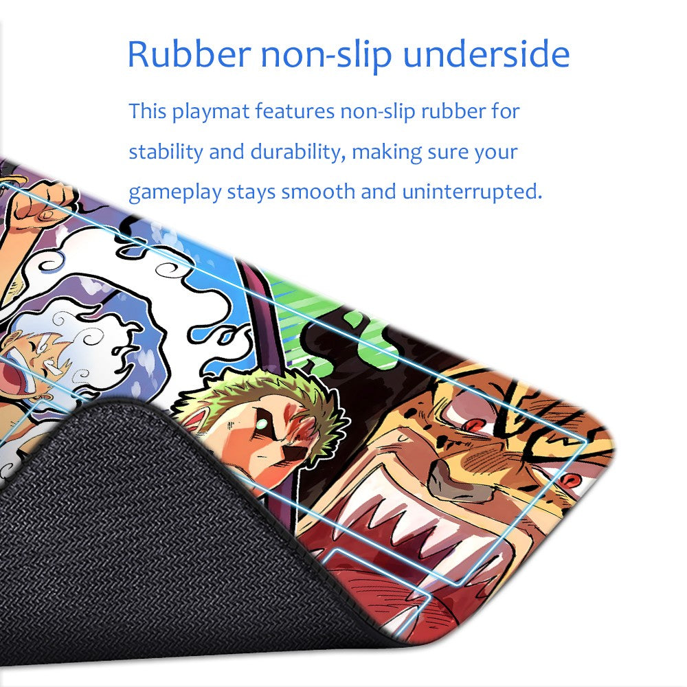 Luffy Gear Fifth × Zoro × Kaido One Piece Playmat + Free Storage Bag Non-Slip Rubber 24x14 in +122HZWzone (63)
