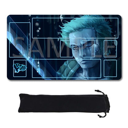Roronoa Zoro One Piece Playmat + Free Storage Bag Non-Slip Rubber 24x14 in +122HZWzone (76)