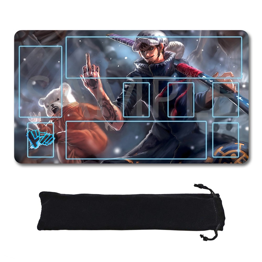 Heart Pirates One Piece Playmat + Free Storage Bag Non-Slip Rubber 24x14 in +122HZWzone (16)