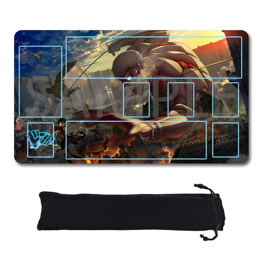 Armored Titan One Piece Playmat + Free Storage Bag Non-Slip Rubber 24x14 in +122HZWzone (3)