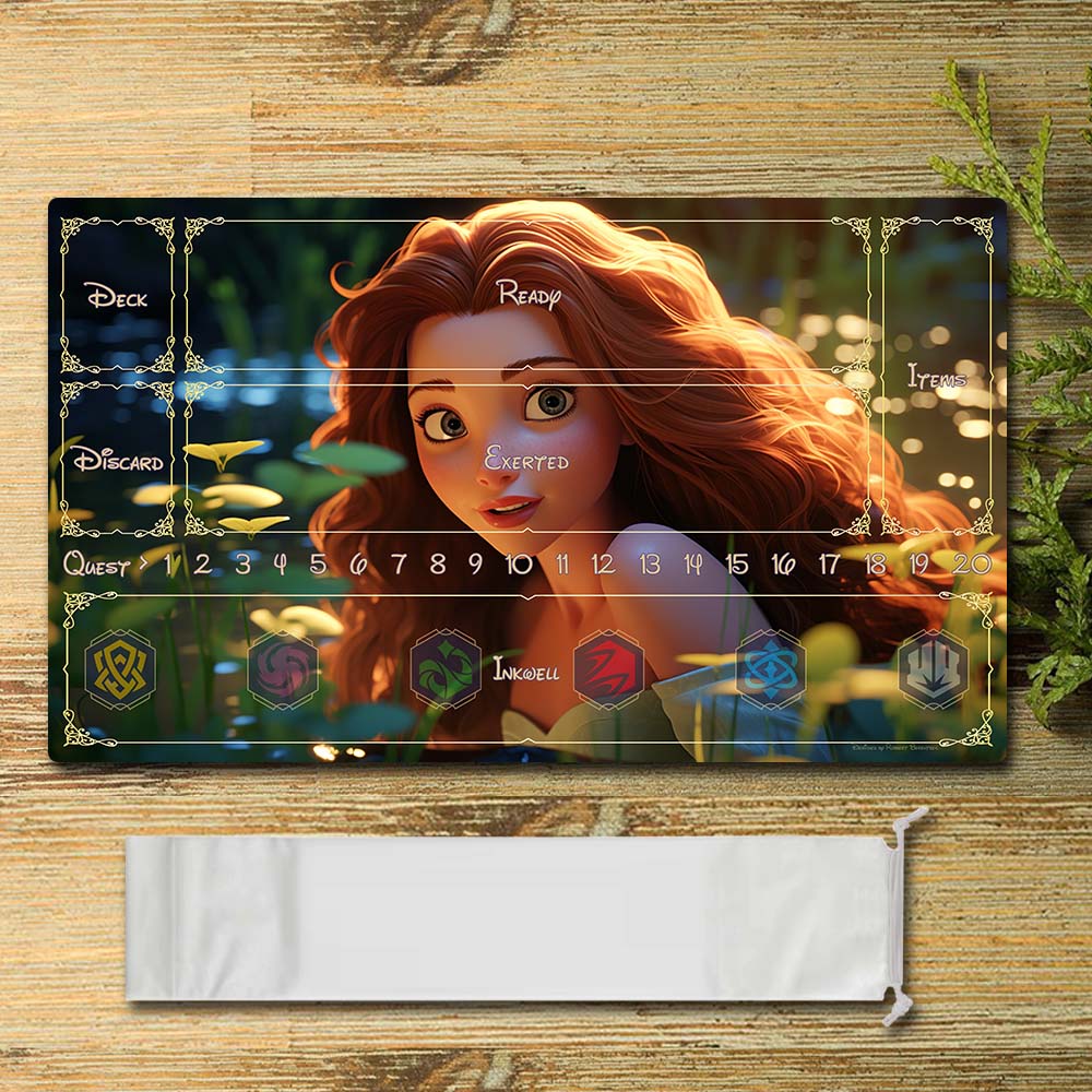 Board Game Peripheral - princess on the meadow - Lorcana Playmat Size 23.6X13.7in Play mats Compatible for TCG RPG CCG Mouse Pad Desk Mats