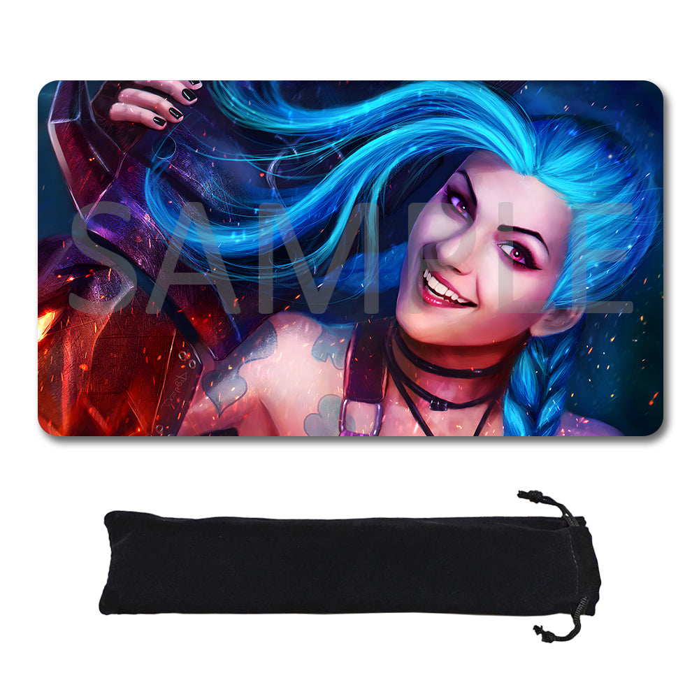 Jinx - League Of Legends Riftbound Playmat 24x14 in + Free Storage Bag