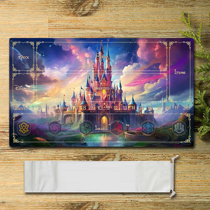 Board Game Peripheral - castle1 - Lorcana Playmat Size 23.6X13.7in Play mats Compatible for TCG RPG CCG Mouse Pad Desk Mats