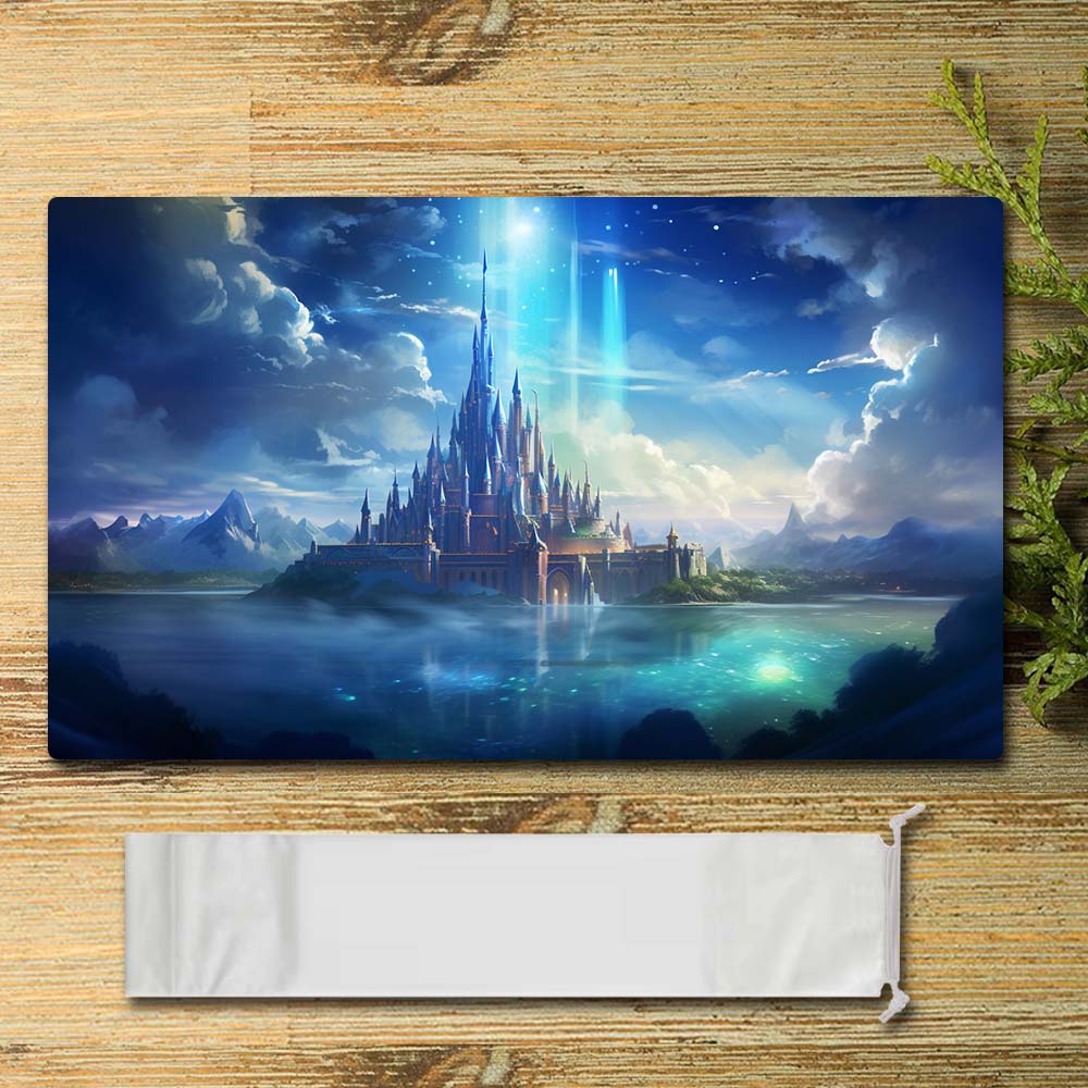 Disney Peripheral - castle3 - Lorcana Playmat Size 23.6X13.7in Play mats Compatible for TCG RPG CCG Mouse Pad Desk Mats