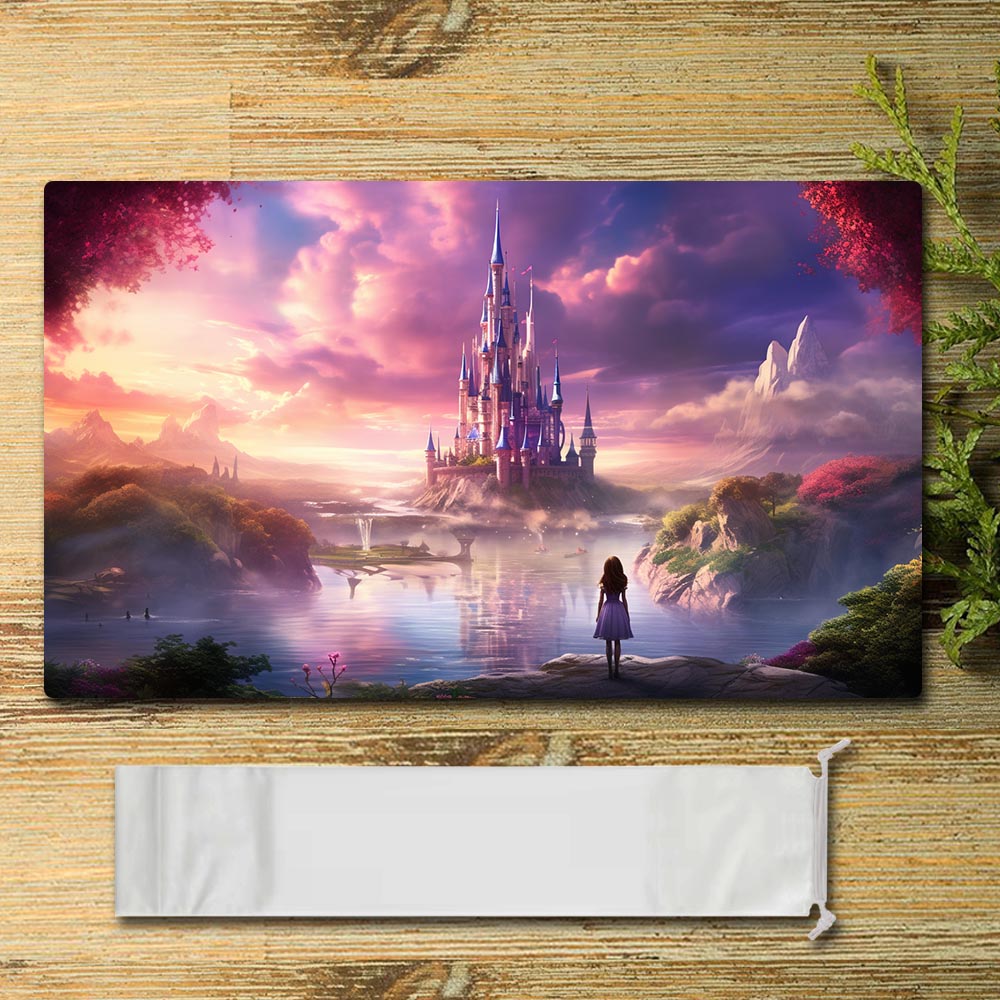 Board Game Peripheral - Purple Dream Tour - Lorcana Playmat Size 23.6X13.7in Play mats Compatible for TCG RPG CCG Mouse Pad Desk Mats