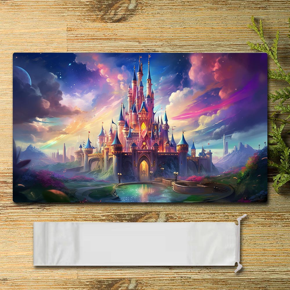 Board Game Peripheral - castle1 - Lorcana Playmat Size 23.6X13.7in Play mats Compatible for TCG RPG CCG Mouse Pad Desk Mats