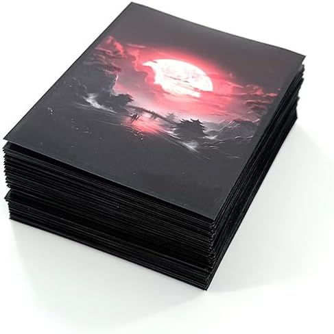 100 PCS TCG/MTG Card Sleeves, Sleeves Size is 2.6 x 3.6 in Applicable to OCG CCG DTCG PTCG, Fit Standard Size Cards - Red Moon