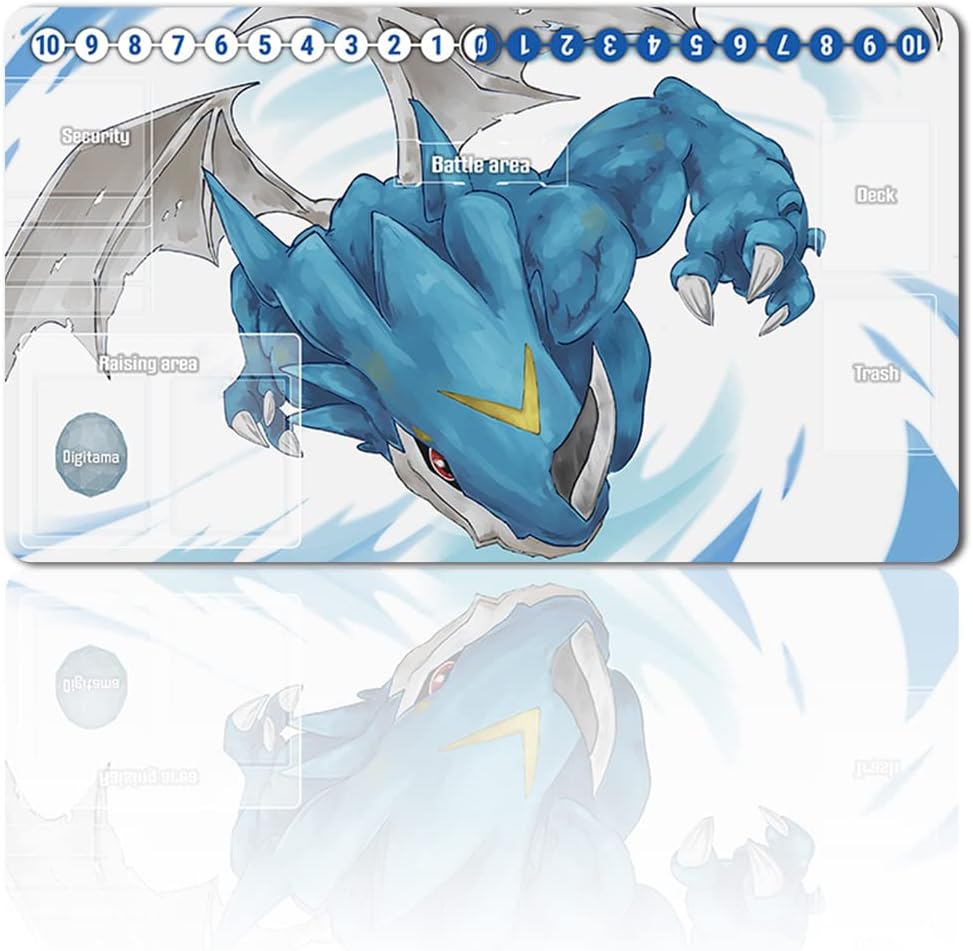 1216414 - Board Game DTCG Playmat Table Mats Size 23.6X13.8 inch Games Mousepad Compatible for TCG CCG Digimon Playmat Bag Stitched Edge