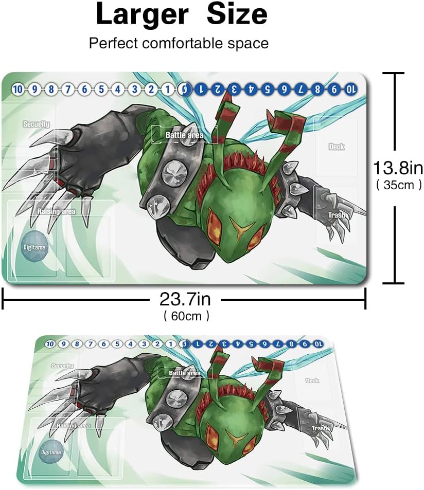 1216413 - Board Game DTCG Playmat Table Mats Size 23.6X13.8 inch Games Mousepad Compatible for TCG CCG Digimon Playmat Bag Stitched Edge