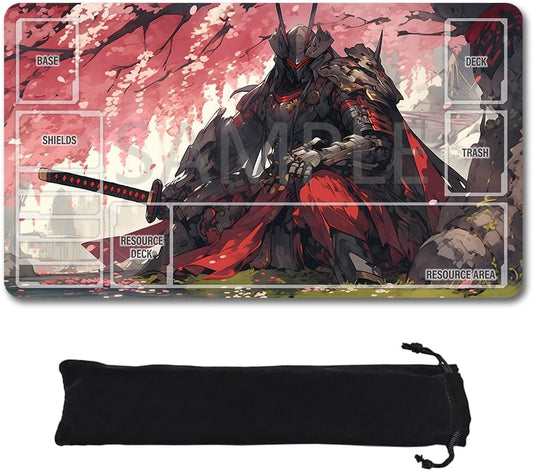 GCG Playmats with Zones - 24"x14" Unofficial GCG Card Game Mat New Player Gundam Playmat  Compatible TCG Player Include Storage Bag (GAODA (12)-Zone)