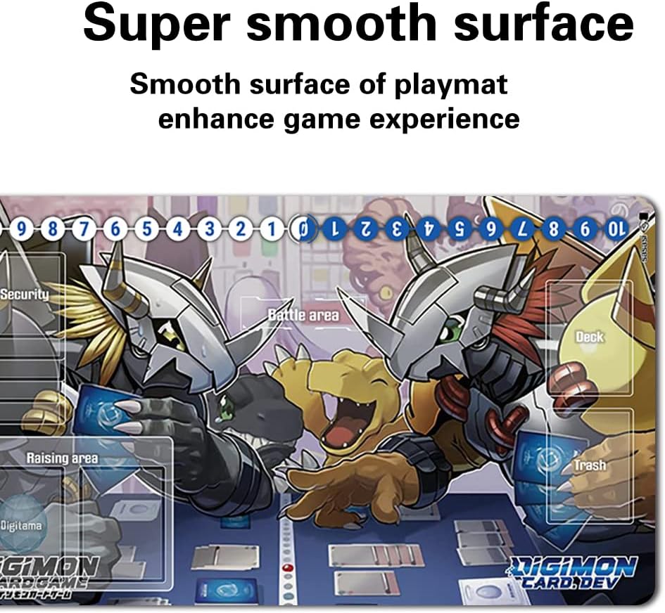 Four leaves Trading Card Game Playmat TCG Free Waterproof Bag Table Mats Size 60 x 35 cm Mouse Pad Compatible for Digimon CCG RPG (008568) Stitched Edge
