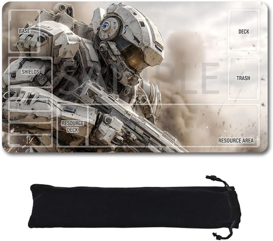 GCG Playmats with Zones - 24"x14" Unofficial GCG Card Game Mat New Player Gundam Playmat  Compatible TCG Player Include Storage Bag (GAODA (10)-Zone)