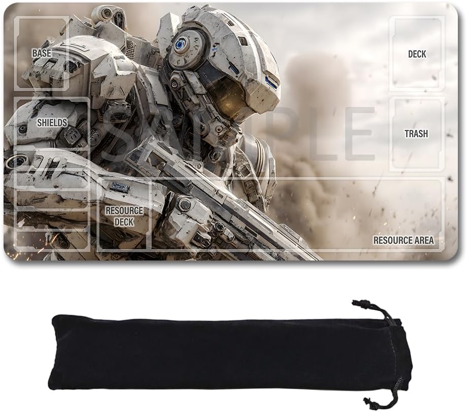 GCG Playmats with Zones - 24"x14" Unofficial GCG Card Game Mat New Player Gundam Playmat  Compatible TCG Player Include Storage Bag (GAODA (5)-Zone)