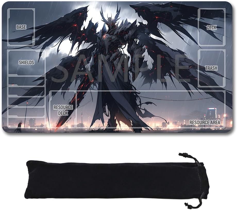 GCG Playmats with Zones - 24"x14" Unofficial GCG Card Game Mat New Player Gundam Playmat  Compatible TCG Player Include Storage Bag (GAODA (5)-Zone)