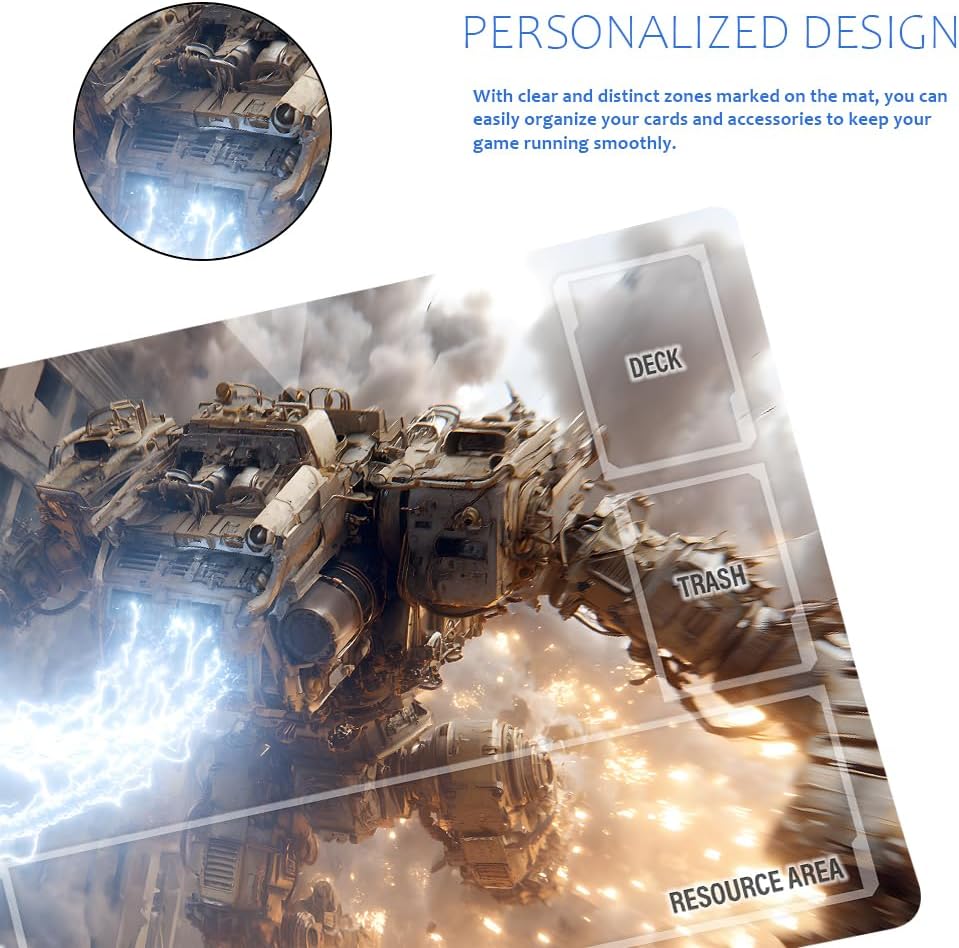GCG Playmats with Zones - 24"x14" Unofficial GCG Card Game Mat New Player Gundam Playmat  Compatible TCG Player Include Storage Bag (GAODA (18)-Zone)
