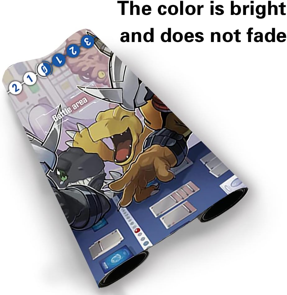 Four leaves Trading Card Game Playmat TCG Free Waterproof Bag Table Mats Size 60 x 35 cm Mouse Pad Compatible for Digimon CCG RPG (008568) Stitched Edge
