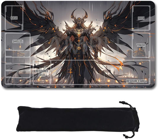 GCG Playmats with Zones - 24"x14" Unofficial GCG Card Game Mat New Player Gundam Playmat  Compatible TCG Player Include Storage Bag (GAODA (5)-Zone)