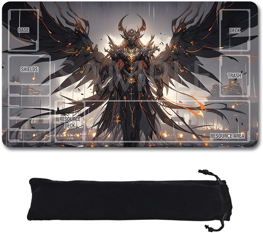 GCG Playmats with Zones - 24"x14" Unofficial GCG Card Game Mat New Player Gundam Playmat  Compatible TCG Player Include Storage Bag (GAODA (10)-Zone)