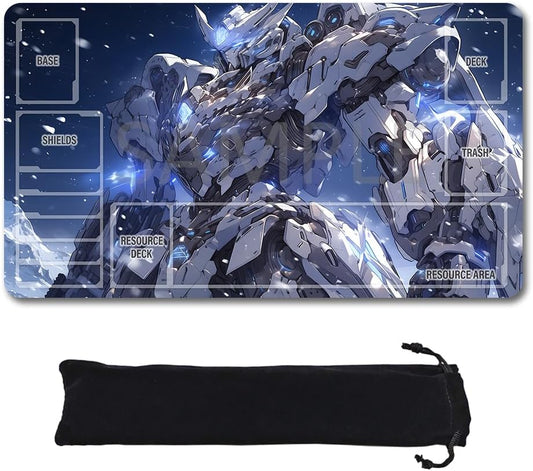 GCG Playmats with Zones - 24"x14" Unofficial GCG Card Game Mat New Player Gundam Playmat  Compatible TCG Player Include Storage Bag (GAODA1-zone)