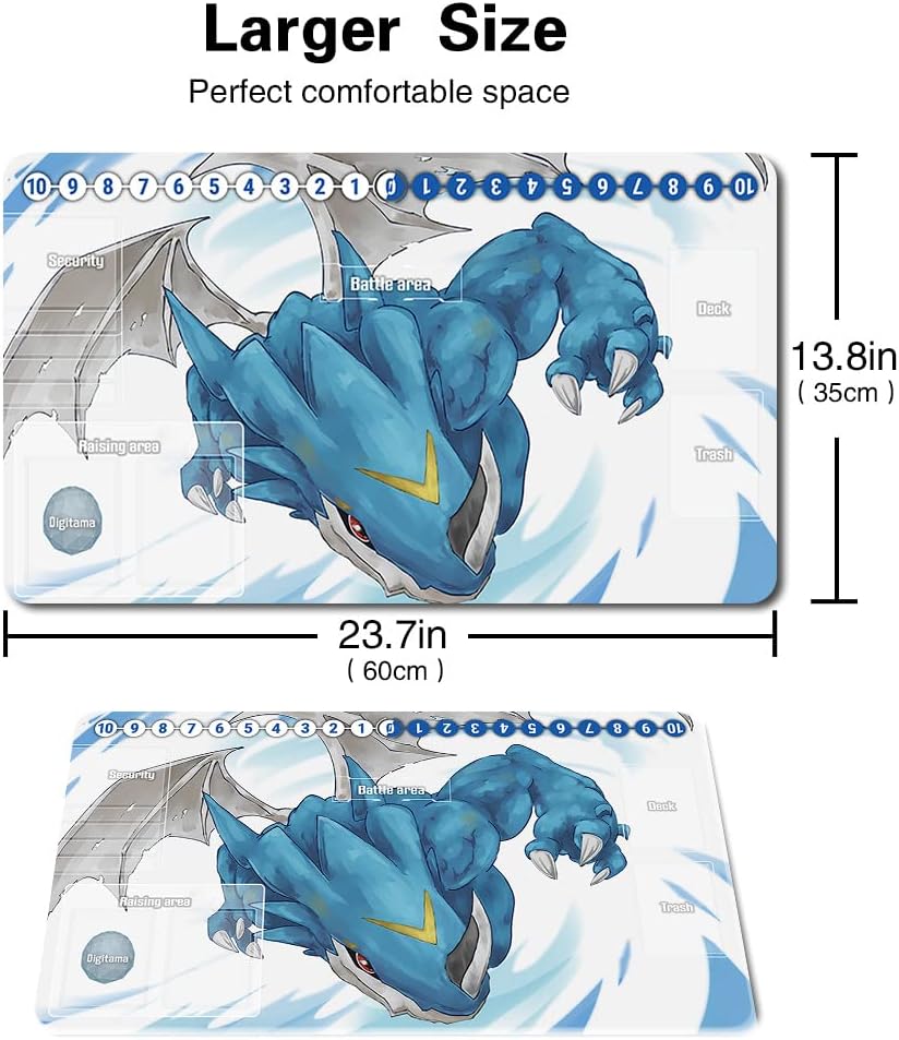 1216414 - Board Game DTCG Playmat Table Mats Size 23.6X13.8 inch Games Mousepad Compatible for TCG CCG Digimon Playmat Bag Stitched Edge