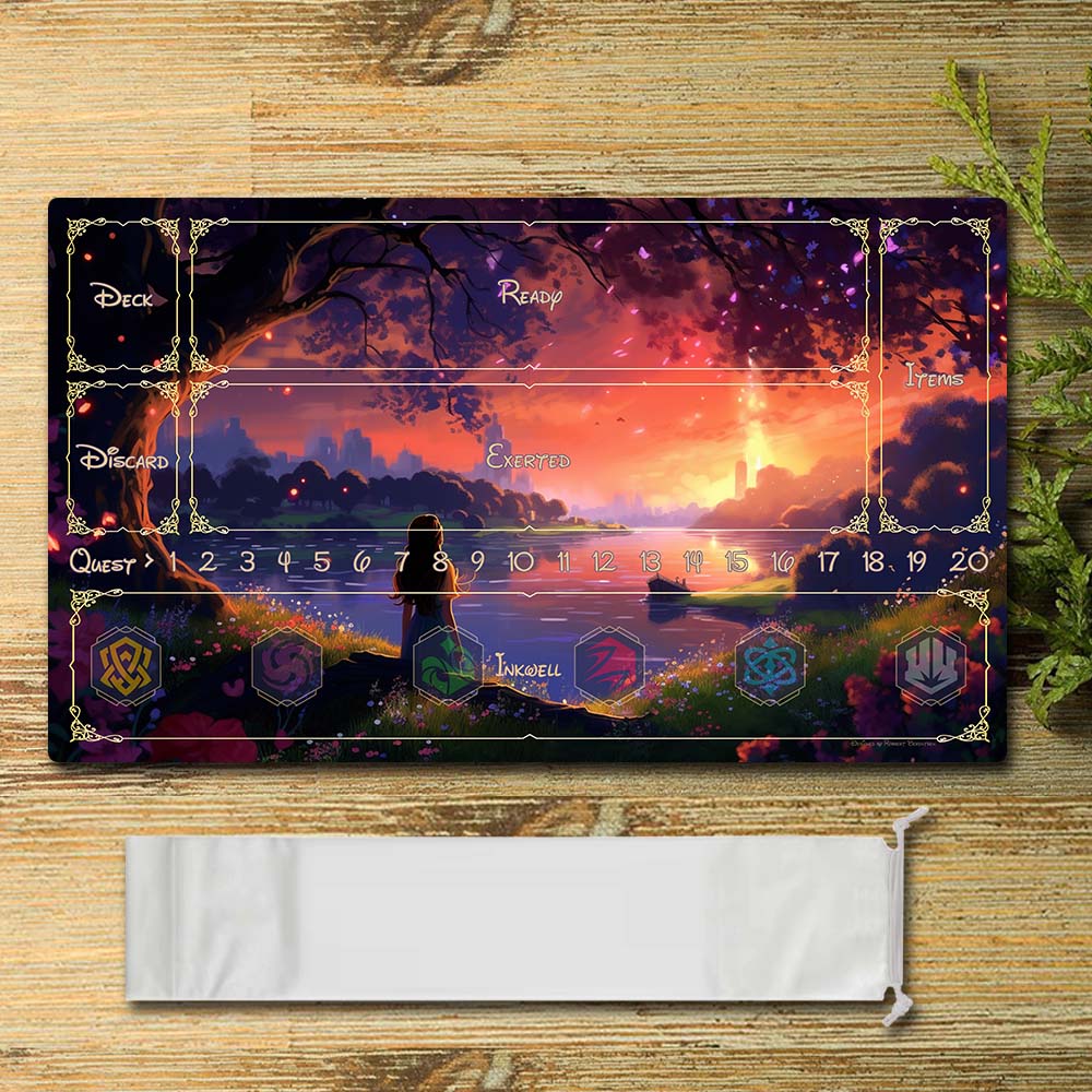 Board Game Peripheral - Lakeside dreams1 - Lorcana Playmat Size 23.6X13.7in Play mats Compatible for TCG RPG CCG Mouse Pad Desk Mats